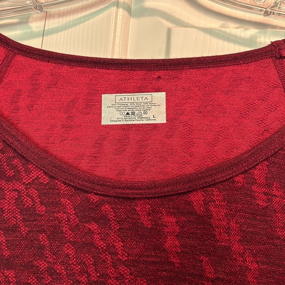 “Athleta” burgundy long sleeved top - Picture 2 of 4